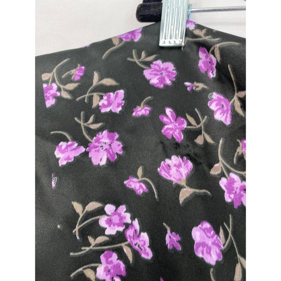 Steve Madden NWT Floral Print Matte Satin Kite Scarf Black Floral One Size New - Picture 3 of 7